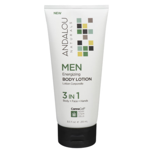 Andalou Naturals - CannaCell Men Energizing Body Lotion 3 in 1