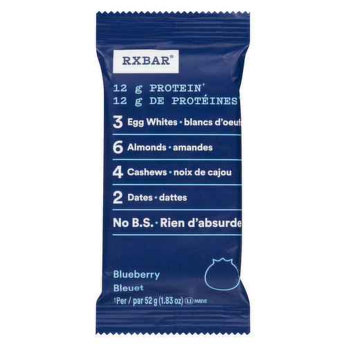 Soft & chewy with nutrition-rich nuts for added texture, an all-natural blueberry flavor bursts through with every bite. Made with pure egg white protein & real fruit, it's perfect for on-the-go.