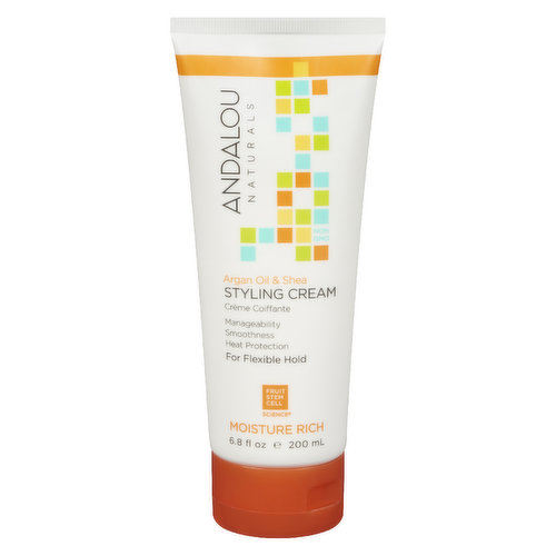 Andalou Naturals - Styling Cream Moisture Rich Argon Oil & Shea