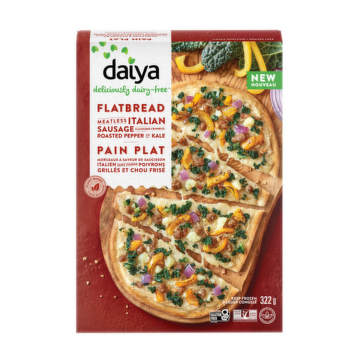 Daiya - Meatless Italian Sausage Style Crumbles, Roasted Pepper & Kale Flatbread Pizza