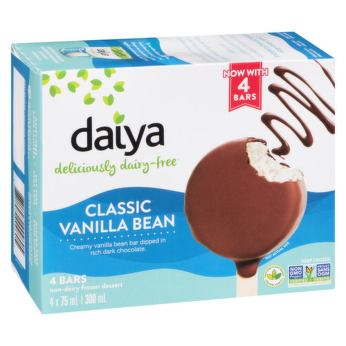 Delicious & creamy vanilla coconut bar combined with real vanilla beans, then dipped in rich fair trade dark chocolate.Gluten free, non gmo, soy and dairy free.