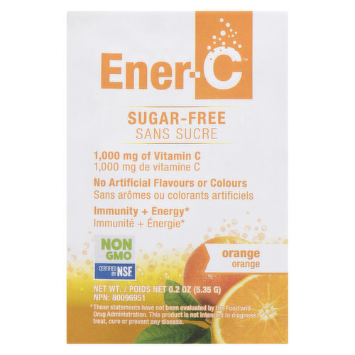 Ener-C Sugar Free has 1000mg of Vitamin C plus the additional essential vitamins & minerals found in our regular formula, but weve switched out the small amount of natural sugars with natural sweeteners. For the sugar free diet devotees! Always Non-GMO certified and free from Gluten, Vegan friendly