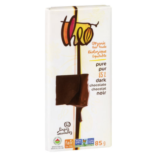 Theo - Dark Chocolate Pure 85% Cocoa Organic