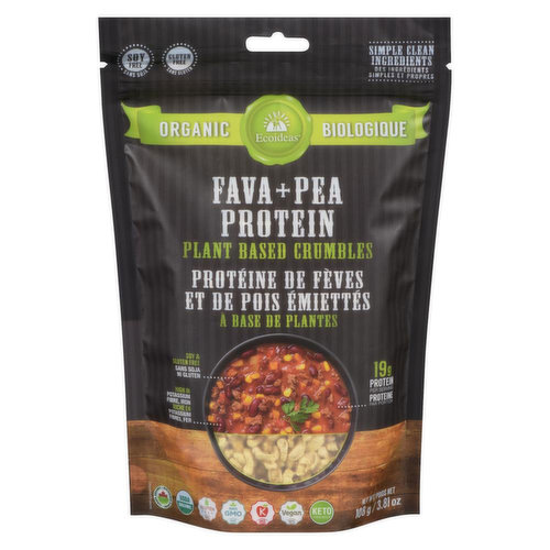 ECOIDEAS - Organic Fava Pea Protein Crumbles