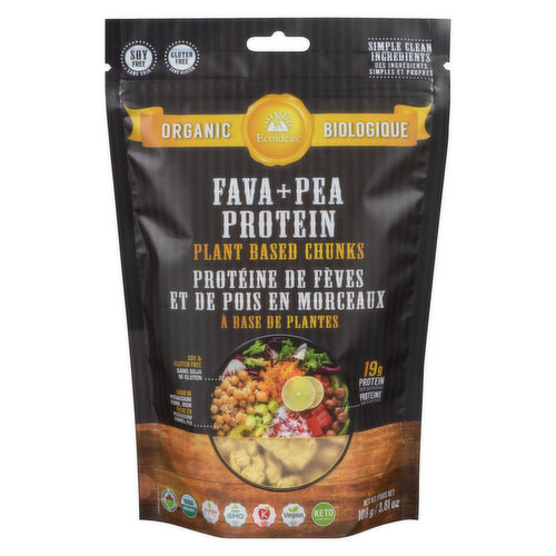 Ecoideas - Organic Fava Pea Protein Chunks