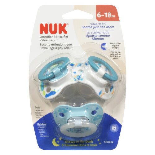 NUK - Orthodontic Pacifiers - Value Pack, 6-18m