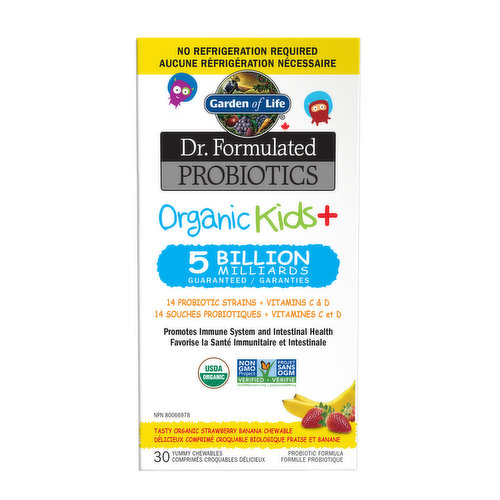 Garden of Life - Kids Chewable Probiotics Strawberry Banana