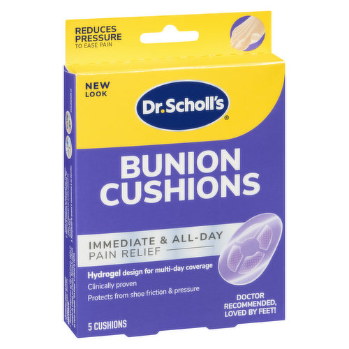 Clinically proven to ease pain by reducing shoe pressure & friction. Immediate pain relief. Stays on all day & night<br />Made with Duragel technology: thin, flexible and nearly invisible cushions that fit easily into any shoe.