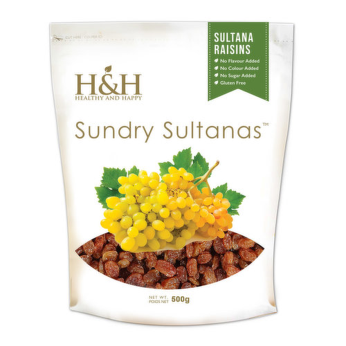 Dried Sultanas, No flavor, color or sugar added