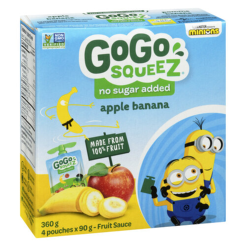 Gogo Squeez - Fruit Sauce, Apple Banana No Sugar Added