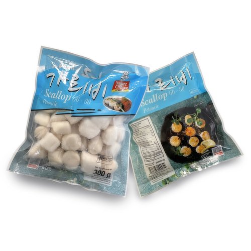 Frozen Scallop 60 to 80 pieces in 300 gram package