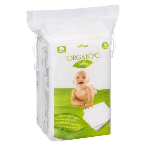 Organyc - 100% organic cotton squares, Baby 60 pcs - Save-On-Foods