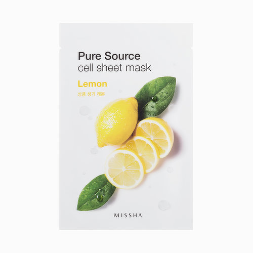 Missha - Pure Source Cell Sheet Mask - Lemon