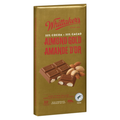 Whittakers - Almond Gold Milk Chocolate Bar