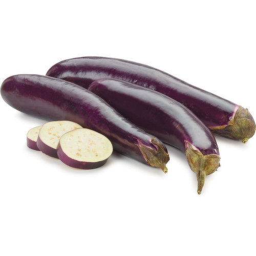 Long (or Japanese) eggplants are small and narrow with deep purple skin. Their flesh is sweeter than the purple eggplant and they are ideal for grilling on the BBQ.