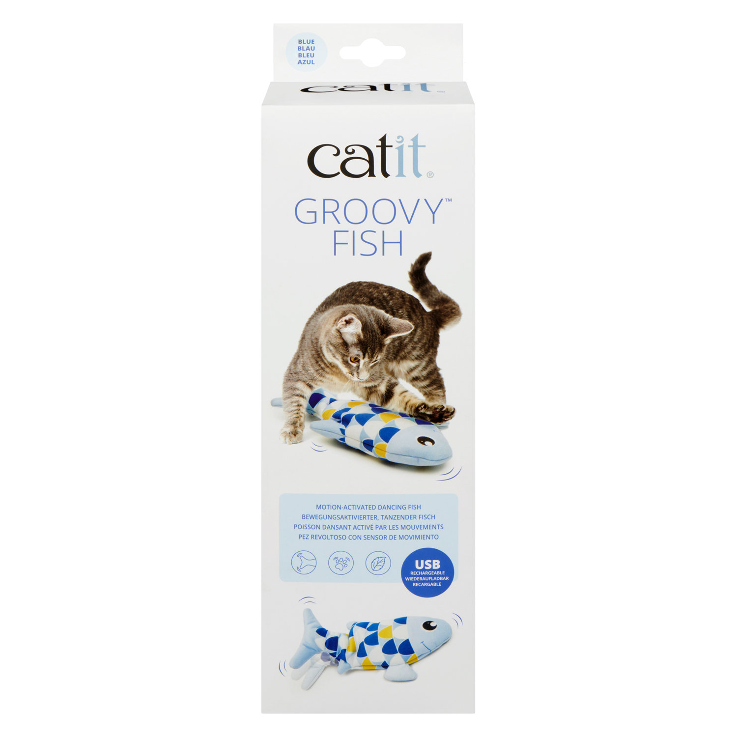 Catit Blue Groovy Fish Interactive Cat Toy