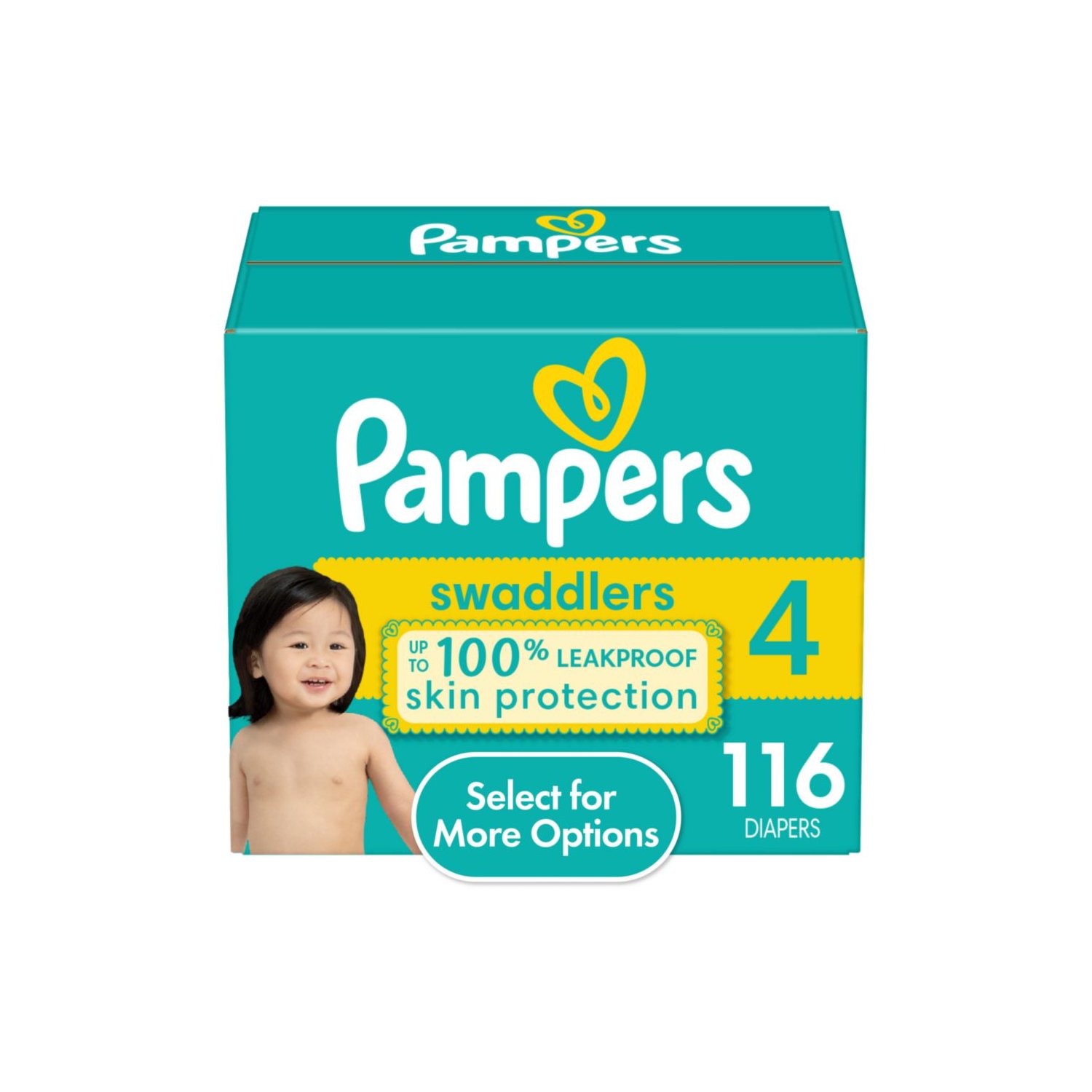 Pampers Pure Diapers Size 4, 22 Count (Select for More Options) 