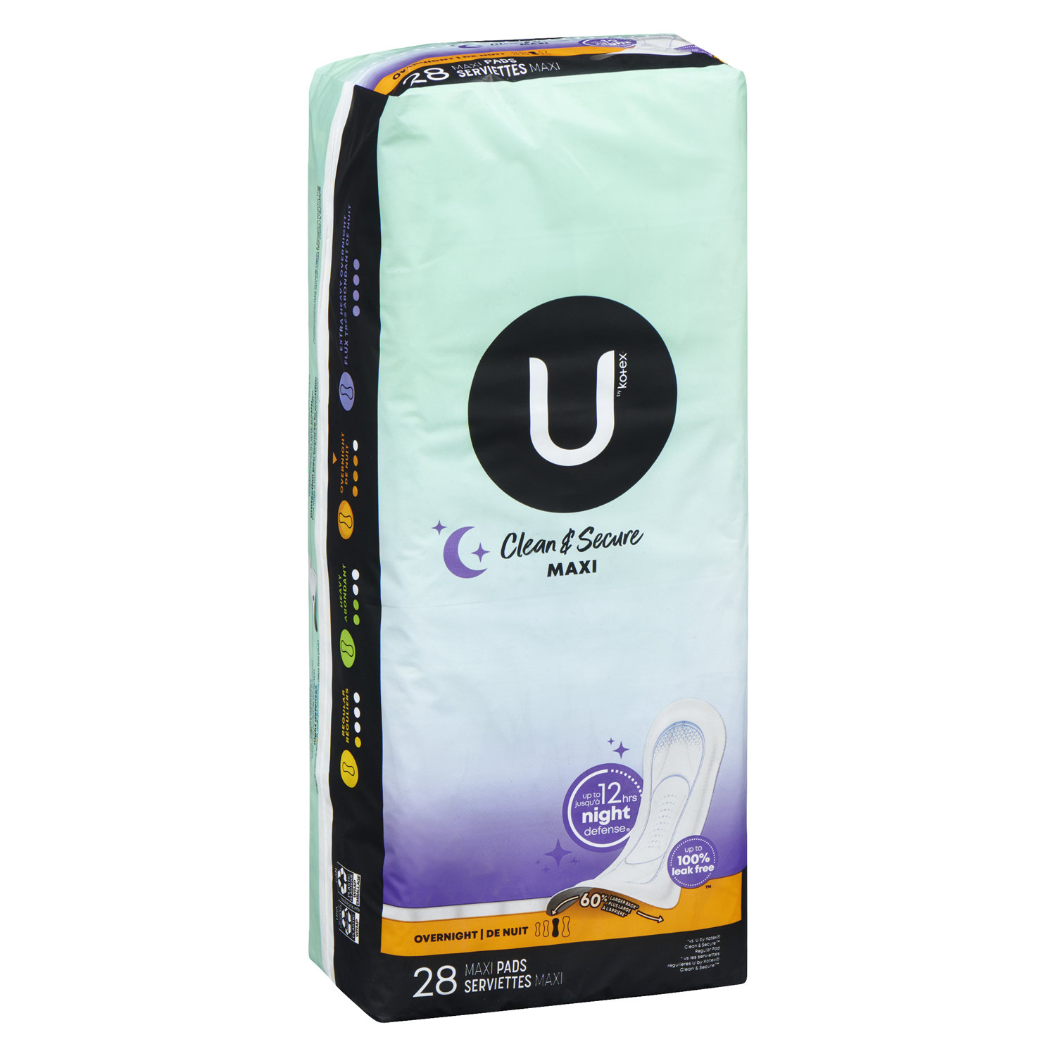  U by Kotex Security Maxi Overnight Pads With Wings