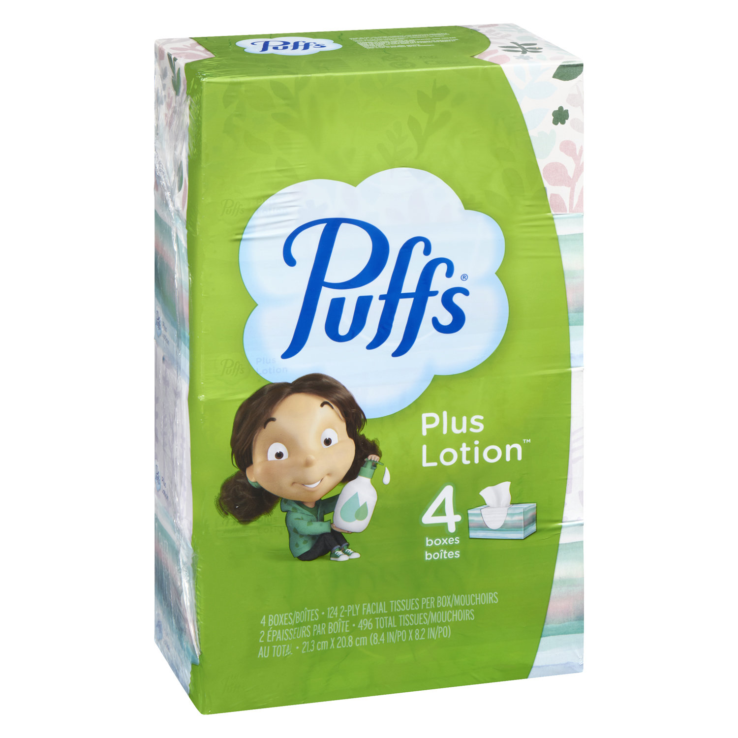 Puffs Facial Tissue Plus Lotion With Aloe & Vitamin E, 2 Ply, White, Family  Size, Facial Tissue