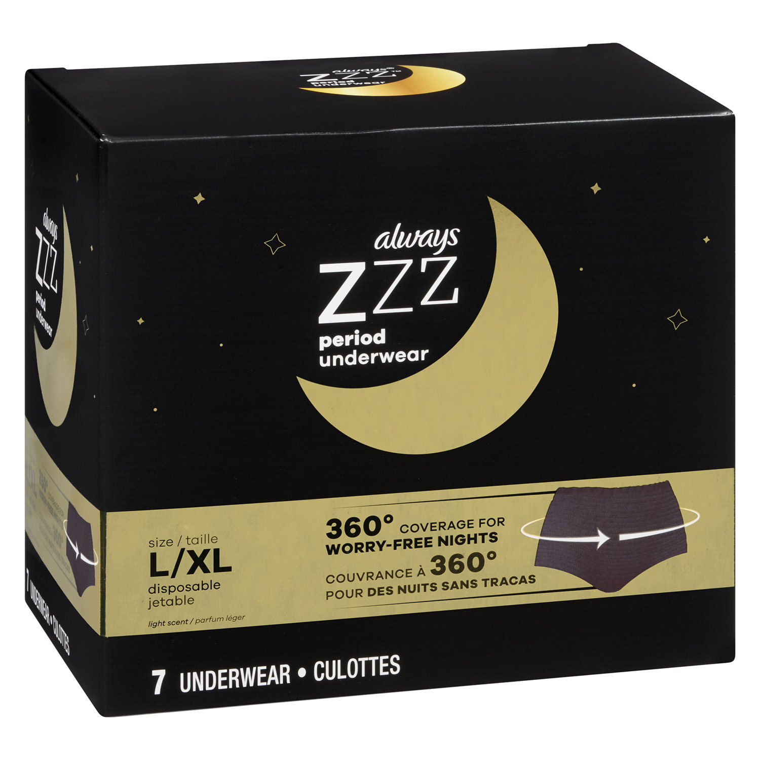 Always ZZZ Overnight Disposable Period Underwear Size S/M, 7