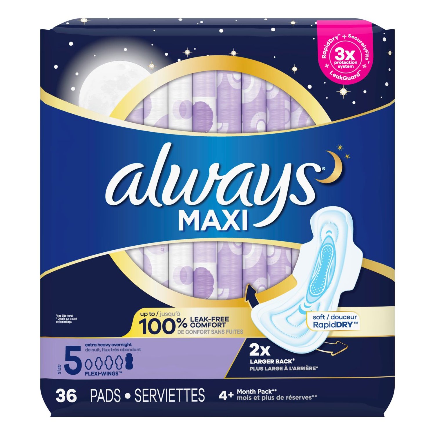 L. Chlorine Free Maxi Pads Extra Long Overnight