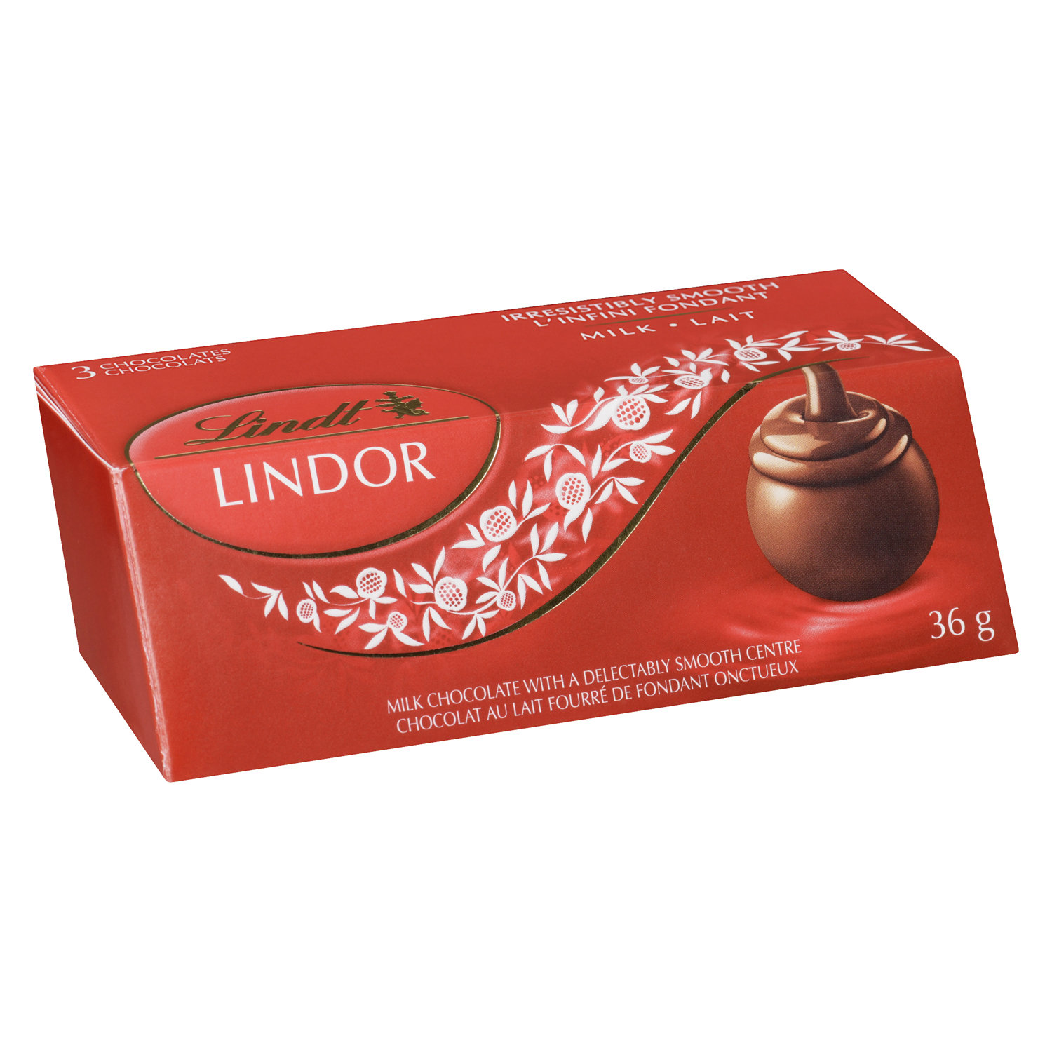 Lindt Lindor Chocolat Blanc Fourré de Fondant Onctueux, 100-g