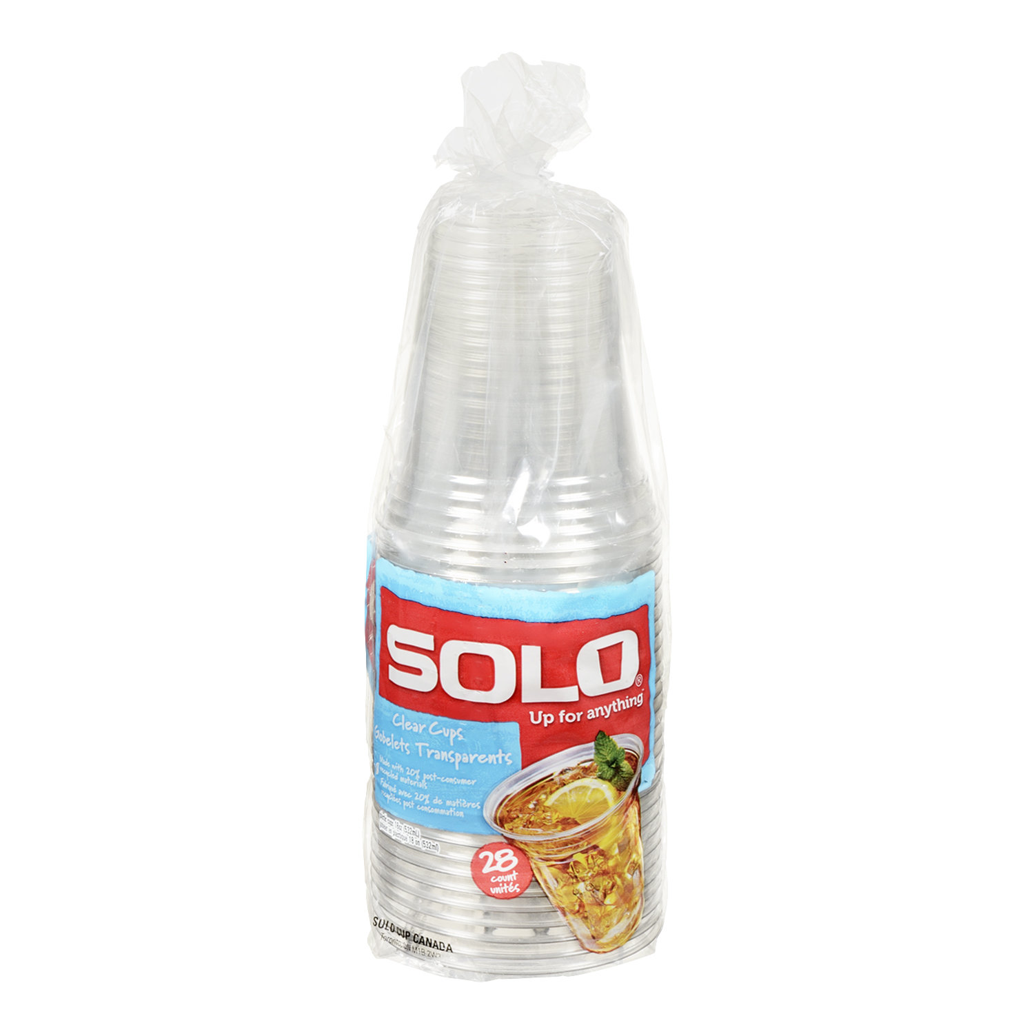 Solo 18 oz RPET Plastic Cup - 28 Count - Clear