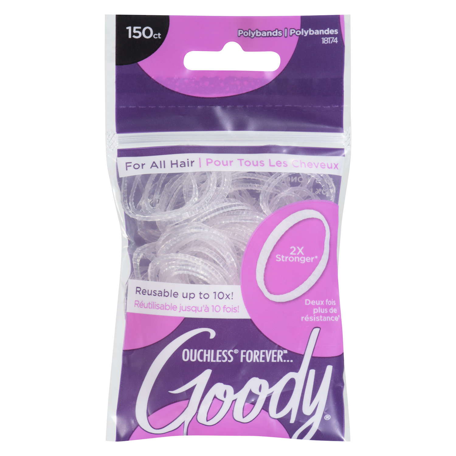 Goody Classics - Elastic Mini Polybands Crystal Clear