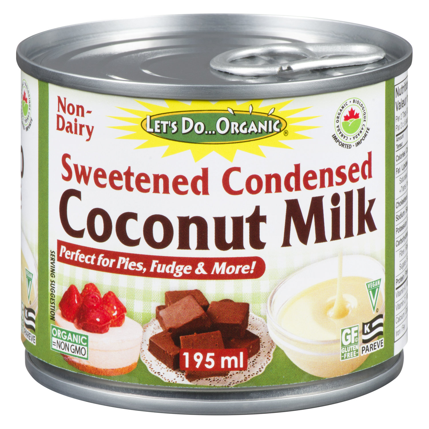 Organic sweetened condensed coconut milk
