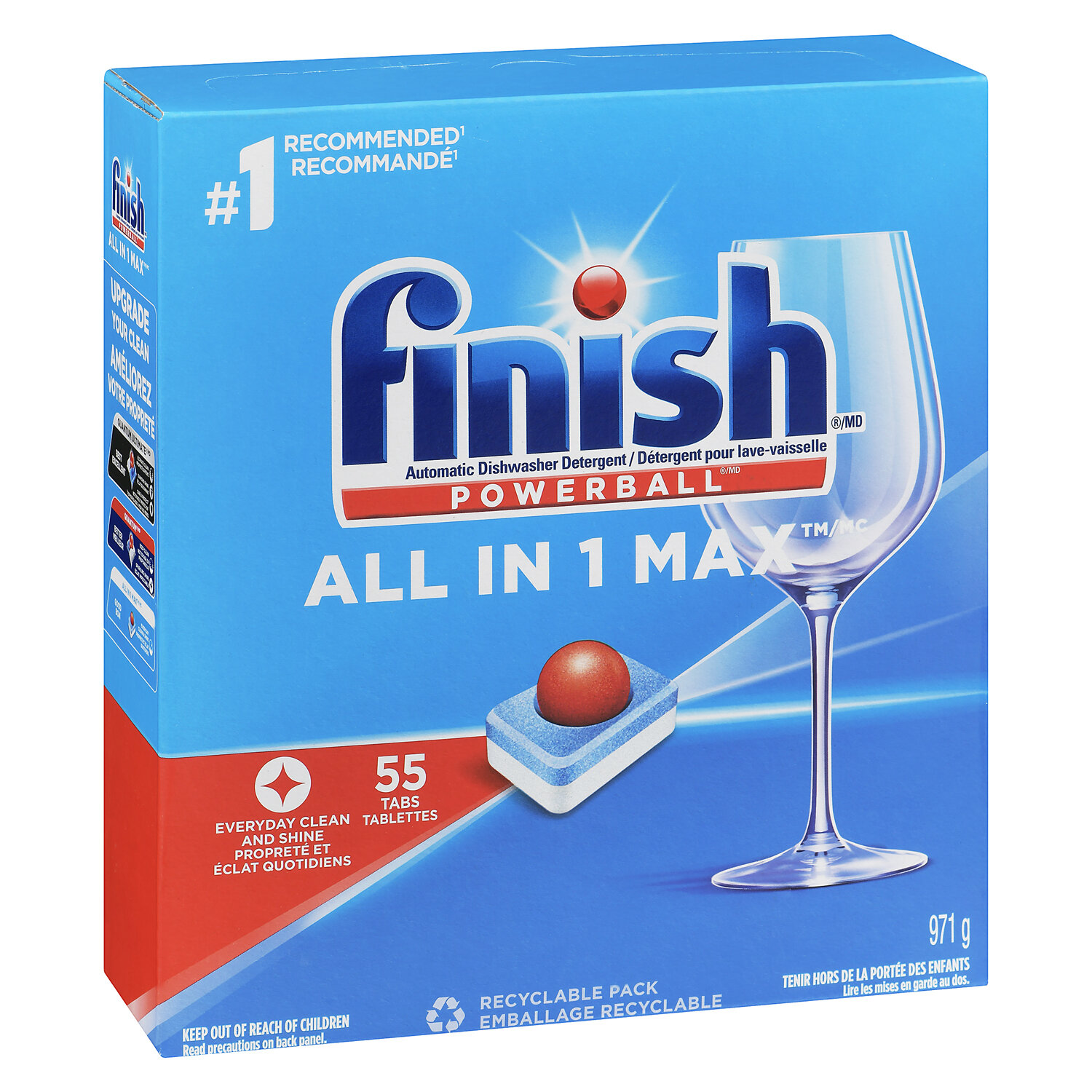 Finish Détergent pour lave-vaisselle All in 1 Max Power Gel anti