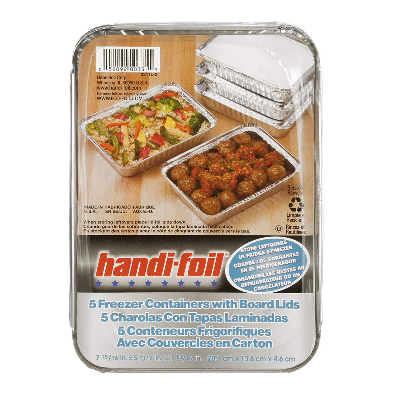 Handi-foil® Storage Containers and Board Lids - Silver, 5 pk / 7.9 x 5.4 in  - Harris Teeter