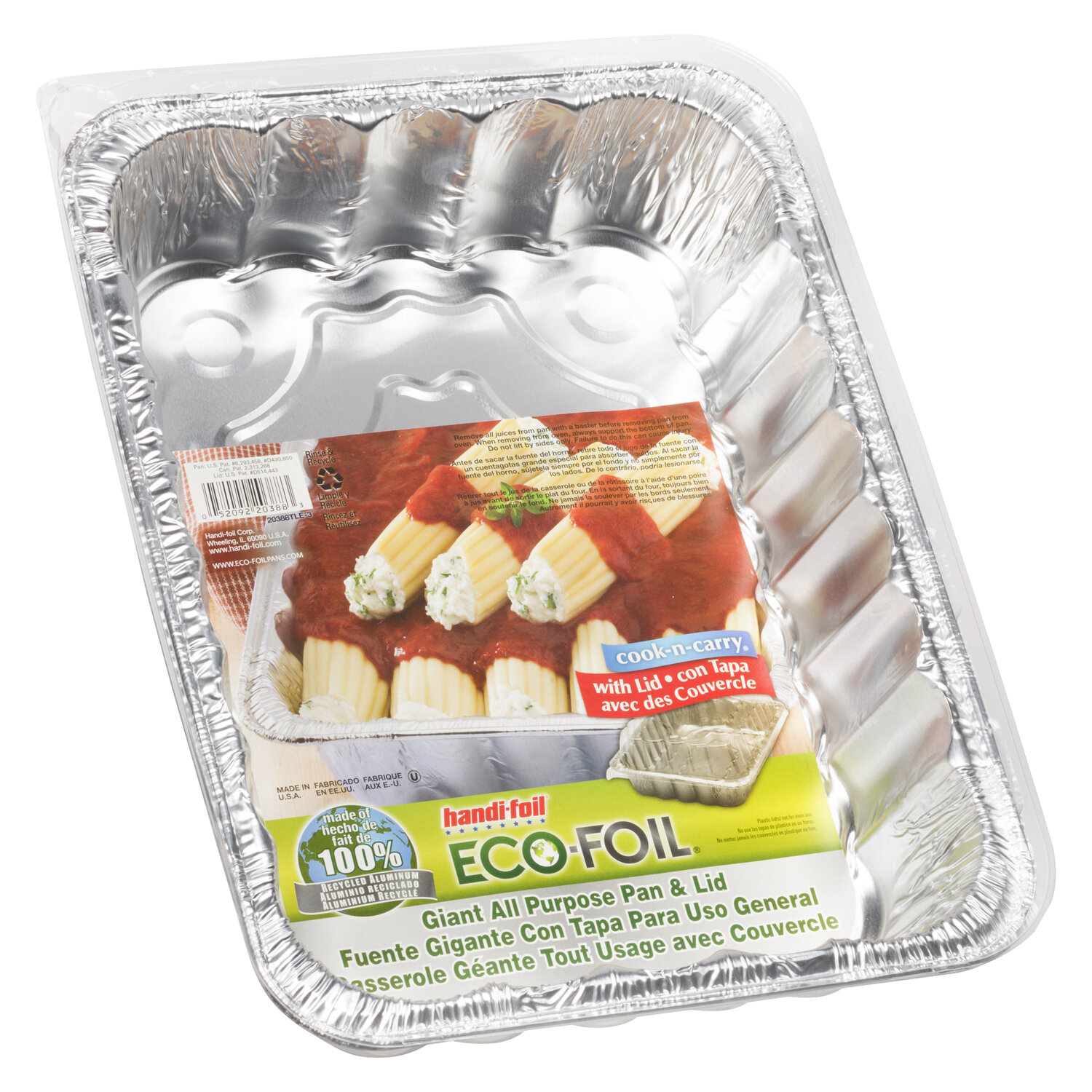 Handi-Foil Aluminum Foil Giant All Purpose Pan with Lid, 1 Count 13.5 x  9.625 x 2.75