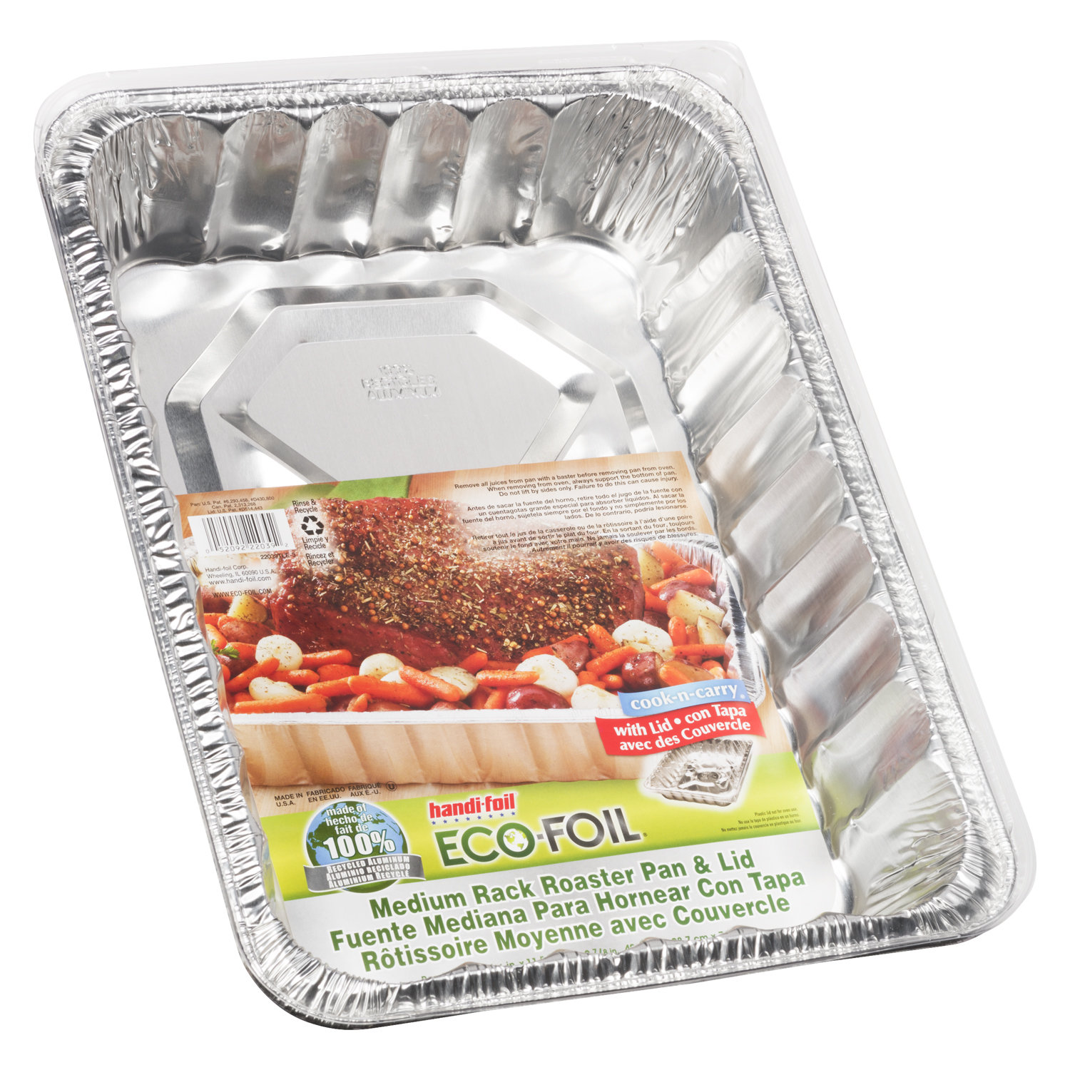 Handi-foil® Storage Containers and Board Lids - Silver, 5 pk / 7.9 x 5.4 in  - Baker's