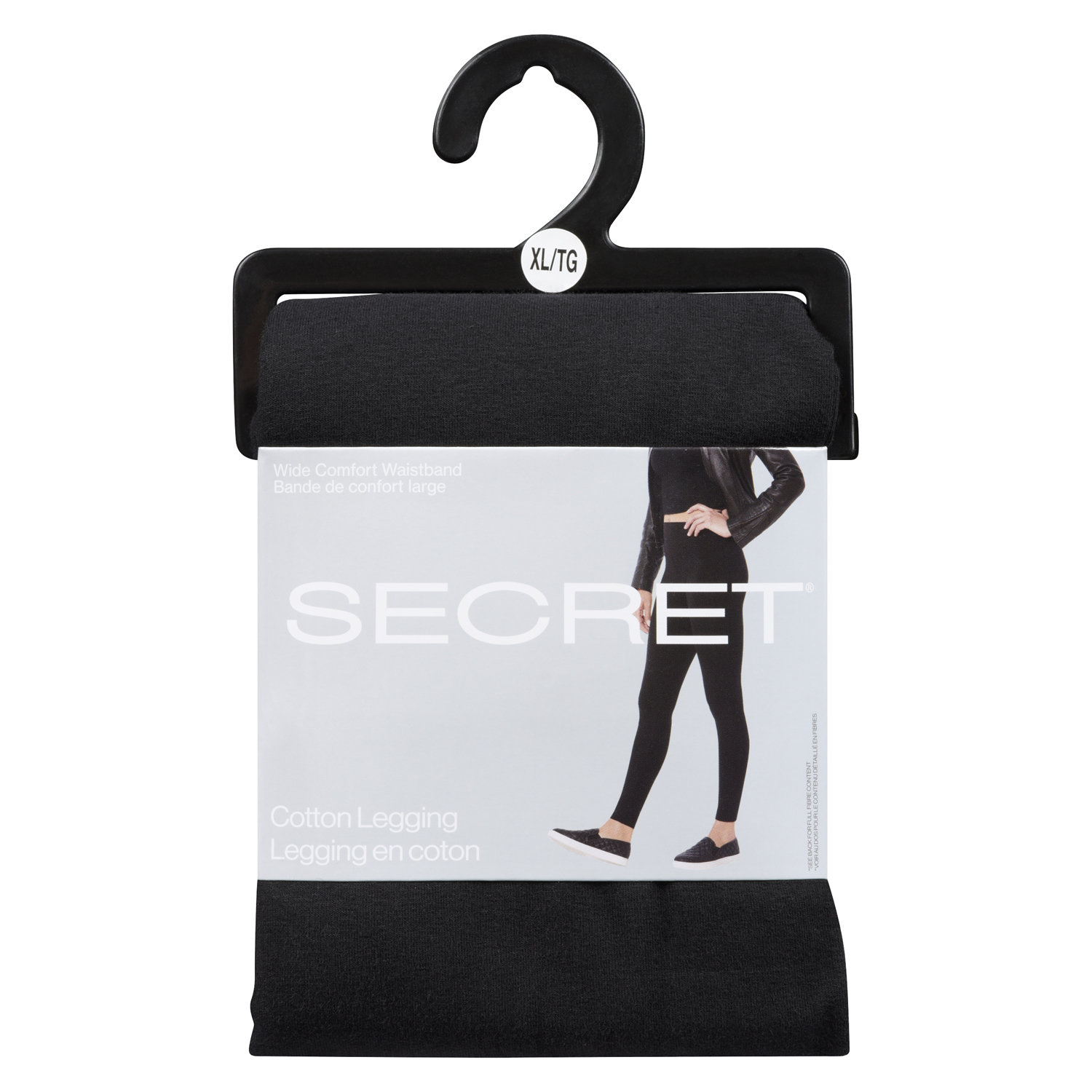 Secret - Essential Cotton Legging Black, XL - Save-On-Foods