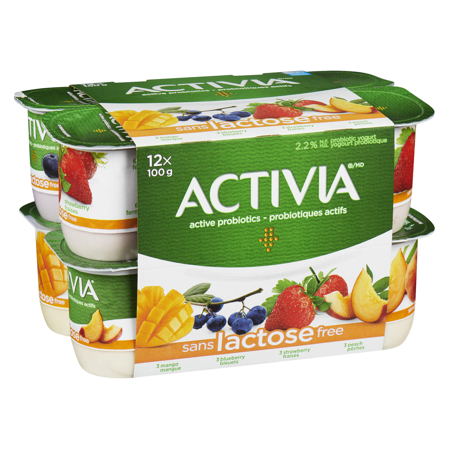 Activia Yogurt with Probiotics - Variety Flavour Pack of 24 x 100g