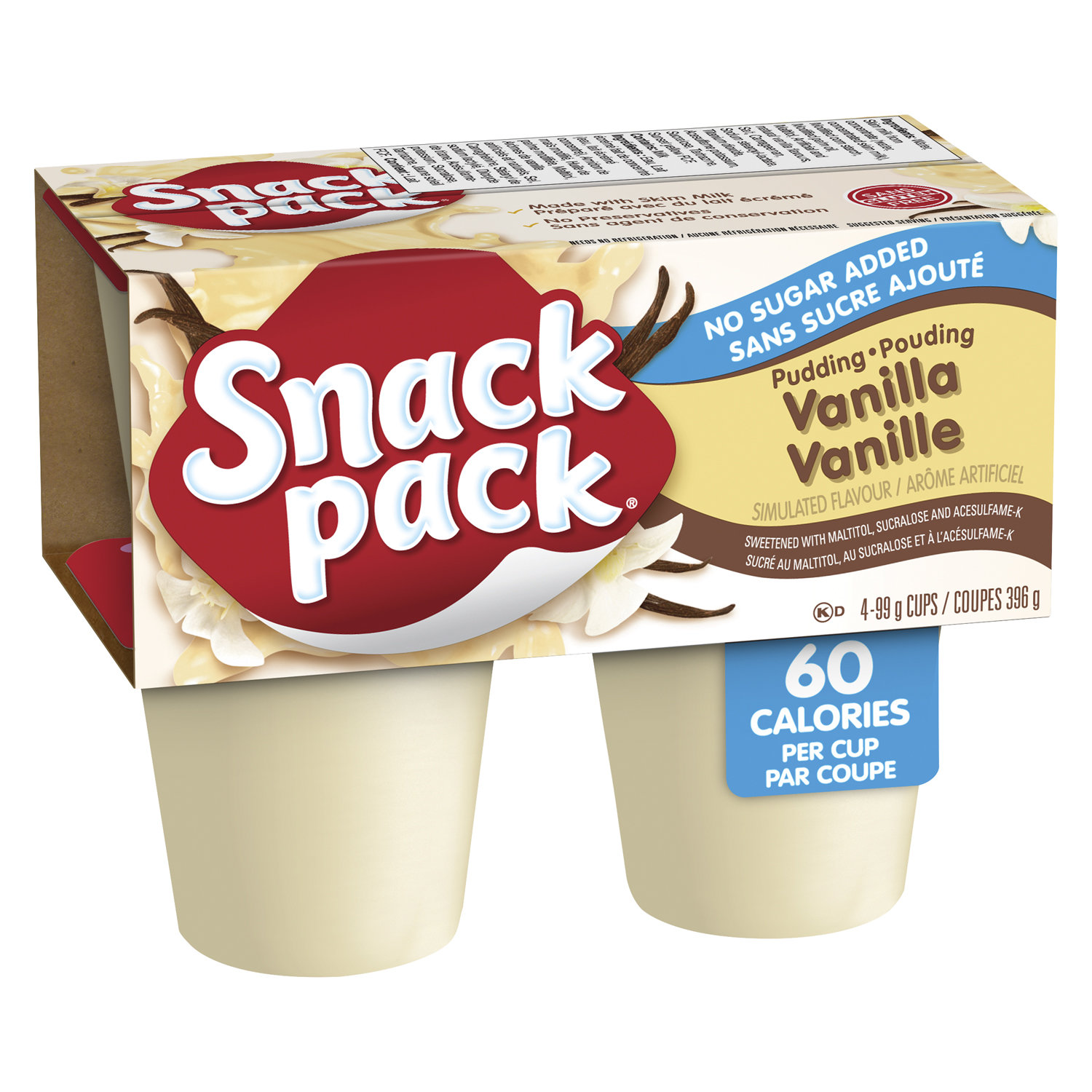 No Sugar Added Vanilla Pudding Cups