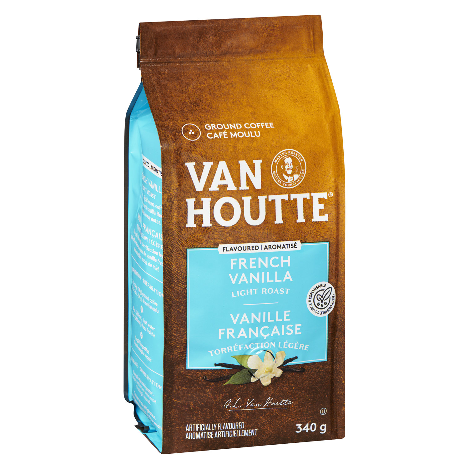 Café moulu, vanille noisette, 340 g – Van Houtte : Café