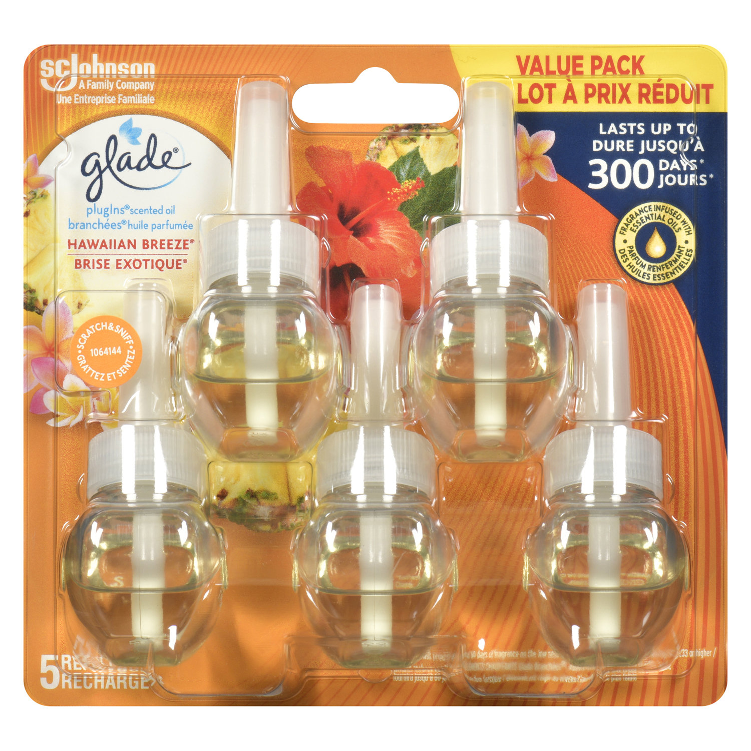 Glade Electric huile parfumée Fleurs tropicales exotiques - 2 recharges de  20 ml