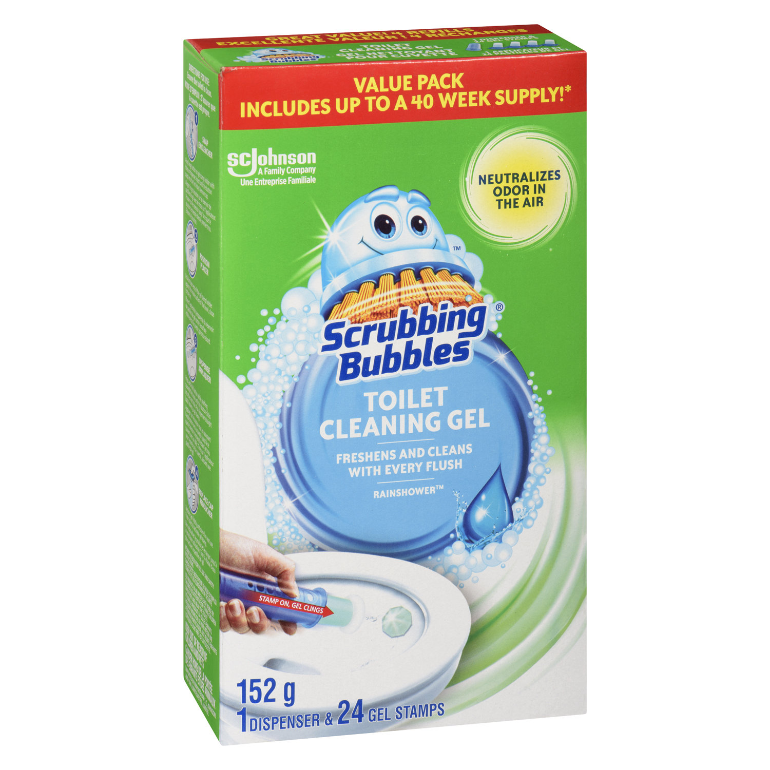 Scrubbing Bubbles Fresh Brush Starter 1 Pack + Fresh Brush Refills Citrus 1  Pack + Fresh Gel Toilet Cleaning Stamp Citrus 1 Pack