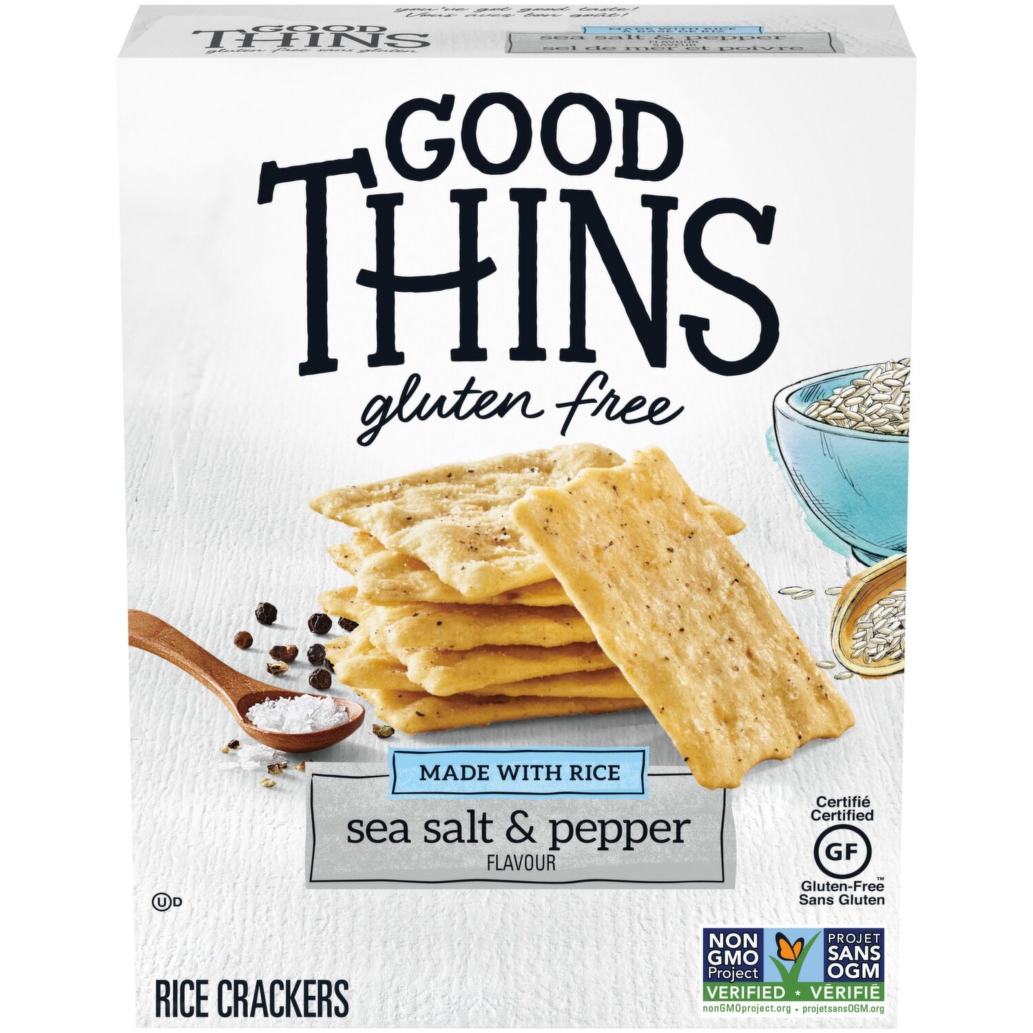 Good Thins Sea Salt Pepper Brown Rice Cracker Case