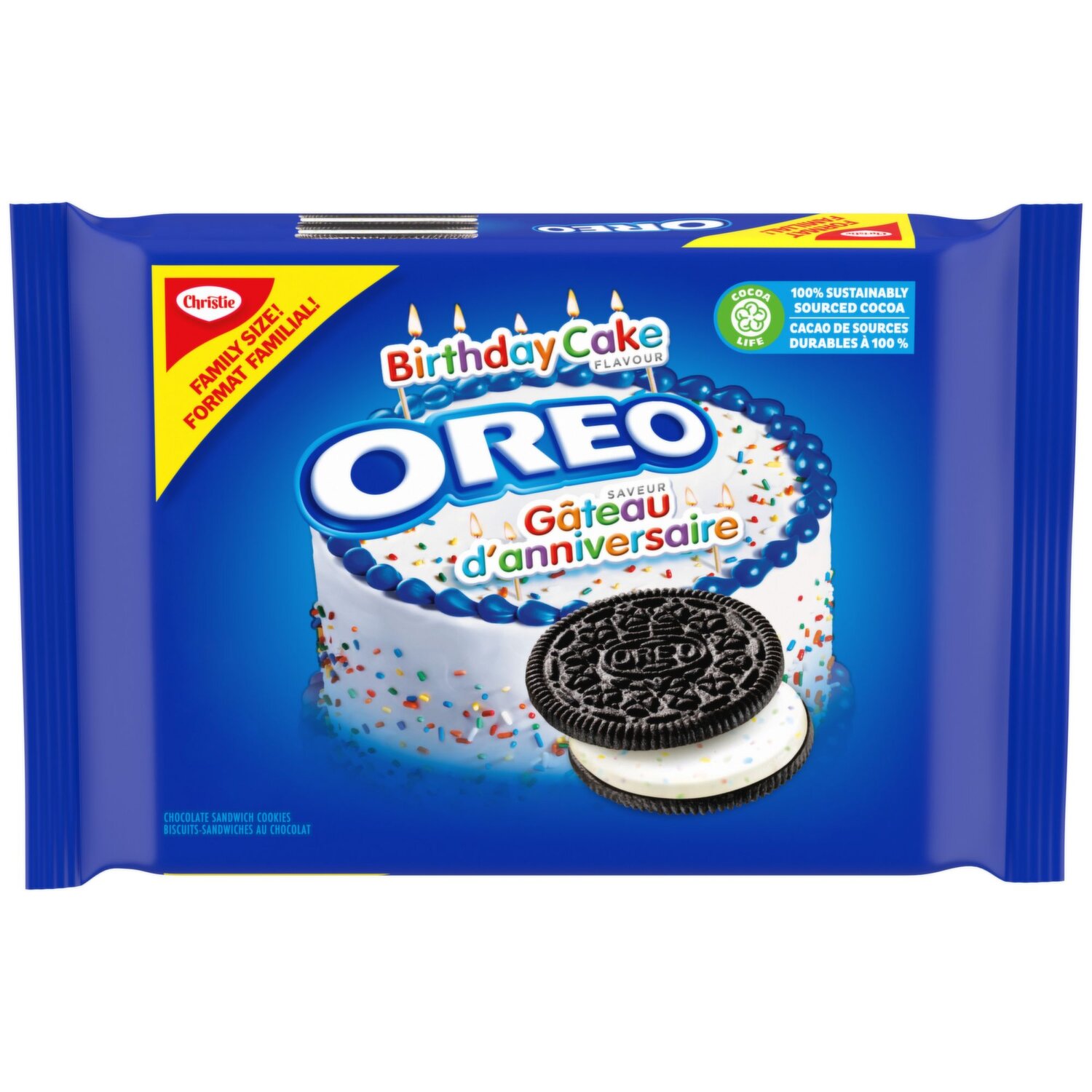 Nabisco Oreo Birthday Cake Flavor Creme Chocolate Sandwich Cookies Hy ...