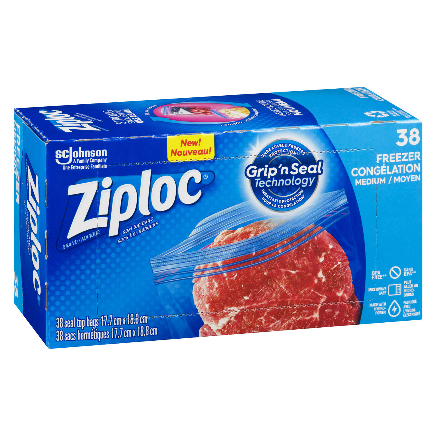 Ziploc Freezer Bags with New Grip 'n Seal Technology, Gallon, 28 Count,  Pack of 3 (84 Total Bags)