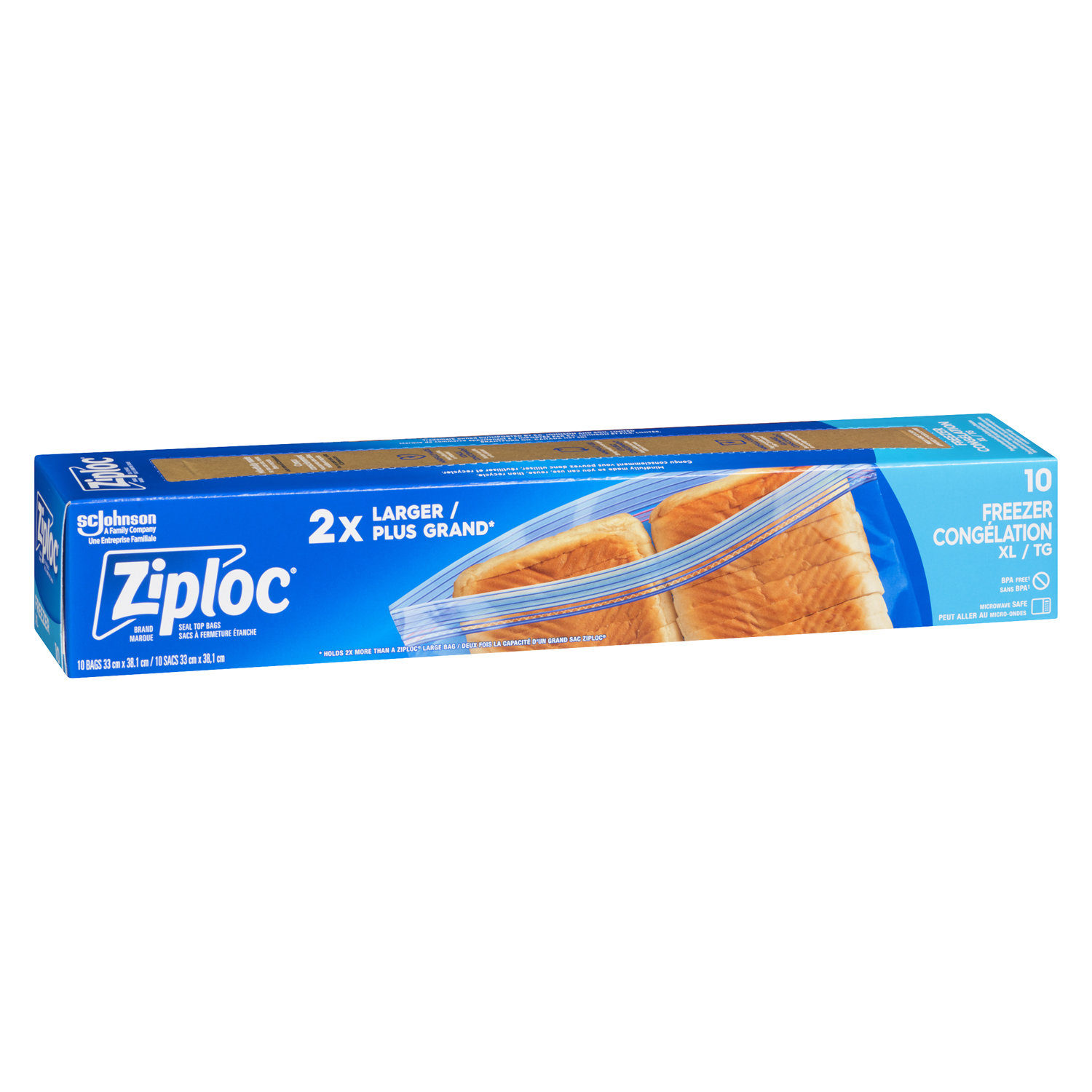 Ziploc 2Gallon Storage Bags  Extra Large Size  2 gal Capacity  Clear   100Carton  Food  Filo CleanTech
