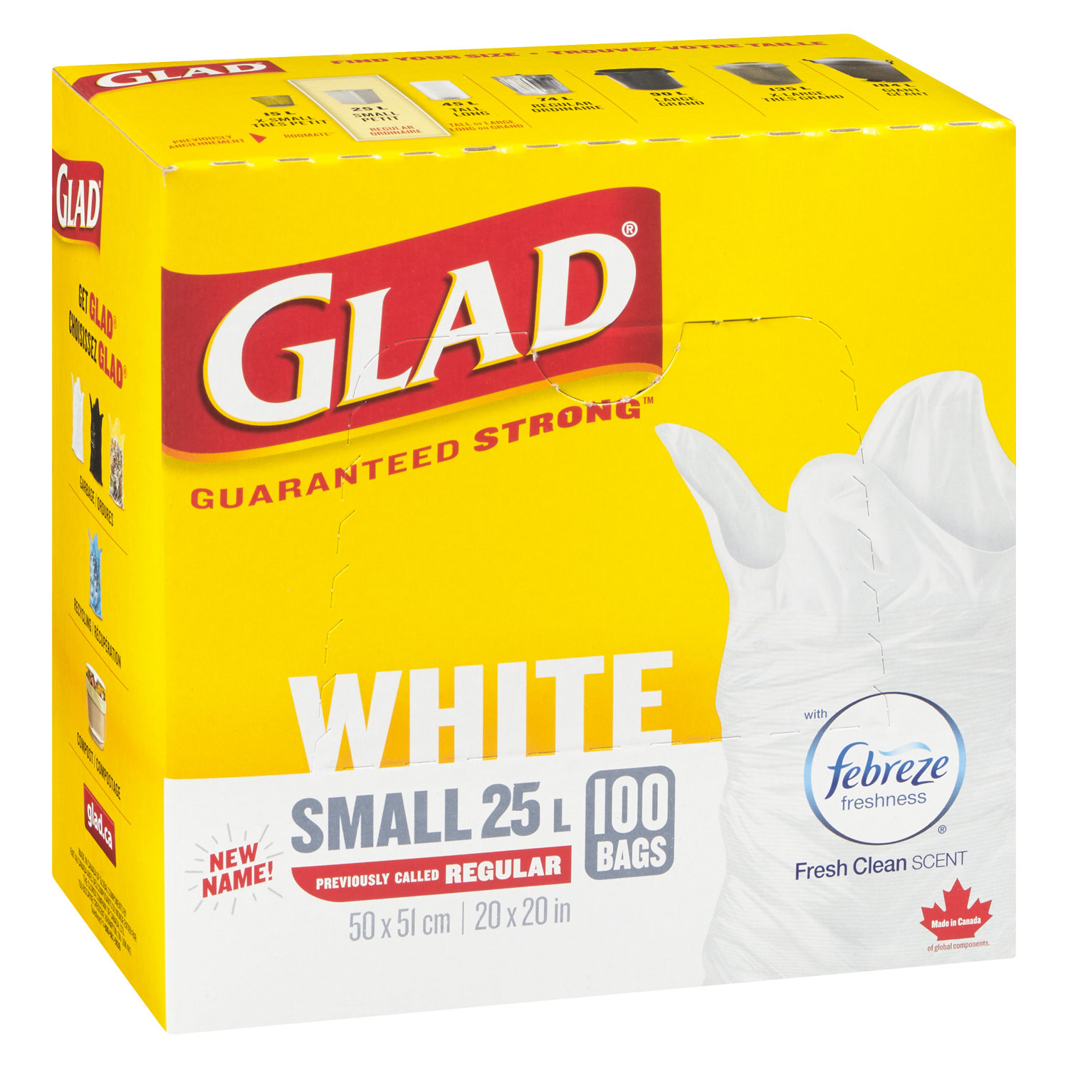 Glad Easy-Tie Regular Garbage Bags, 40 ct