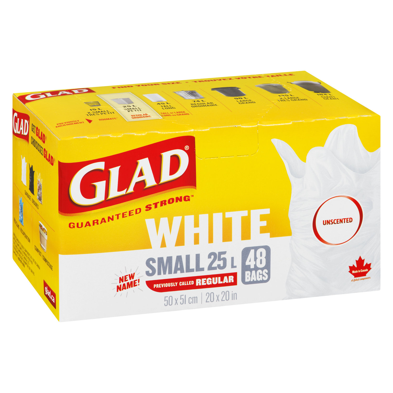 Glad - White Unscented Garbage Bags - Small
