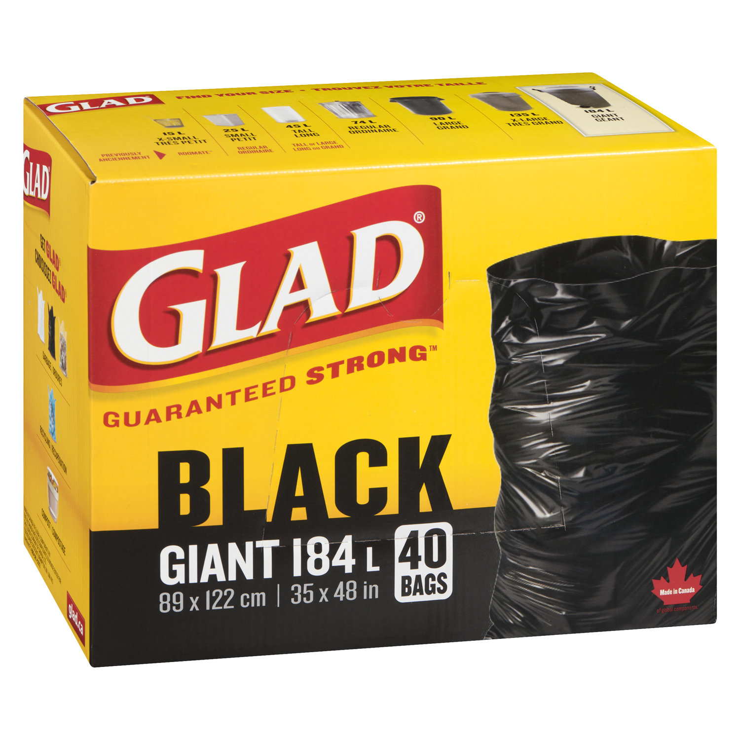 Buy Glad Easy-Tie 30202 Garbage Bag, XL, Plastic, Clear XL, Clear