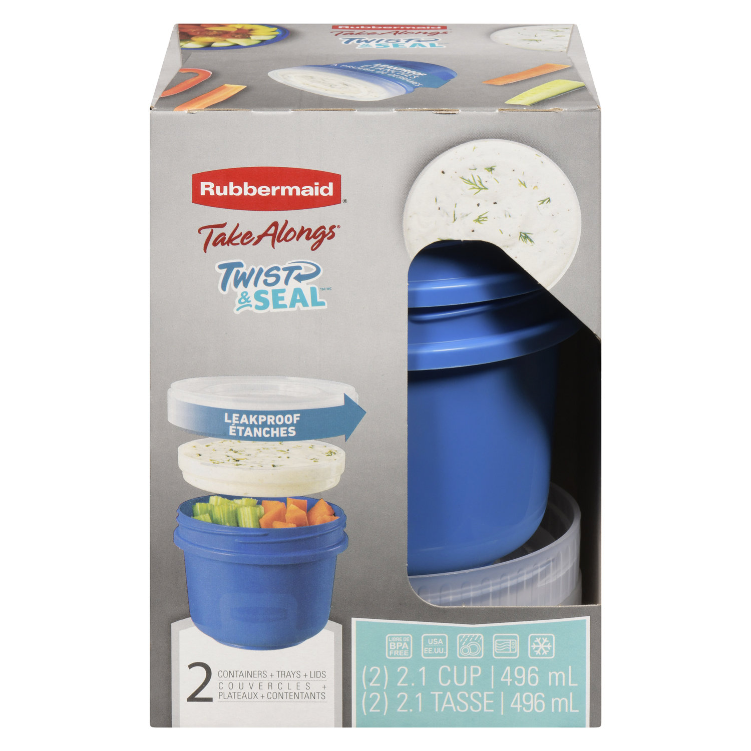 Save on Rubbermaid Take Alongs Twist & Seal Containers + Trays + Lids 1.6  Cup Order Online Delivery