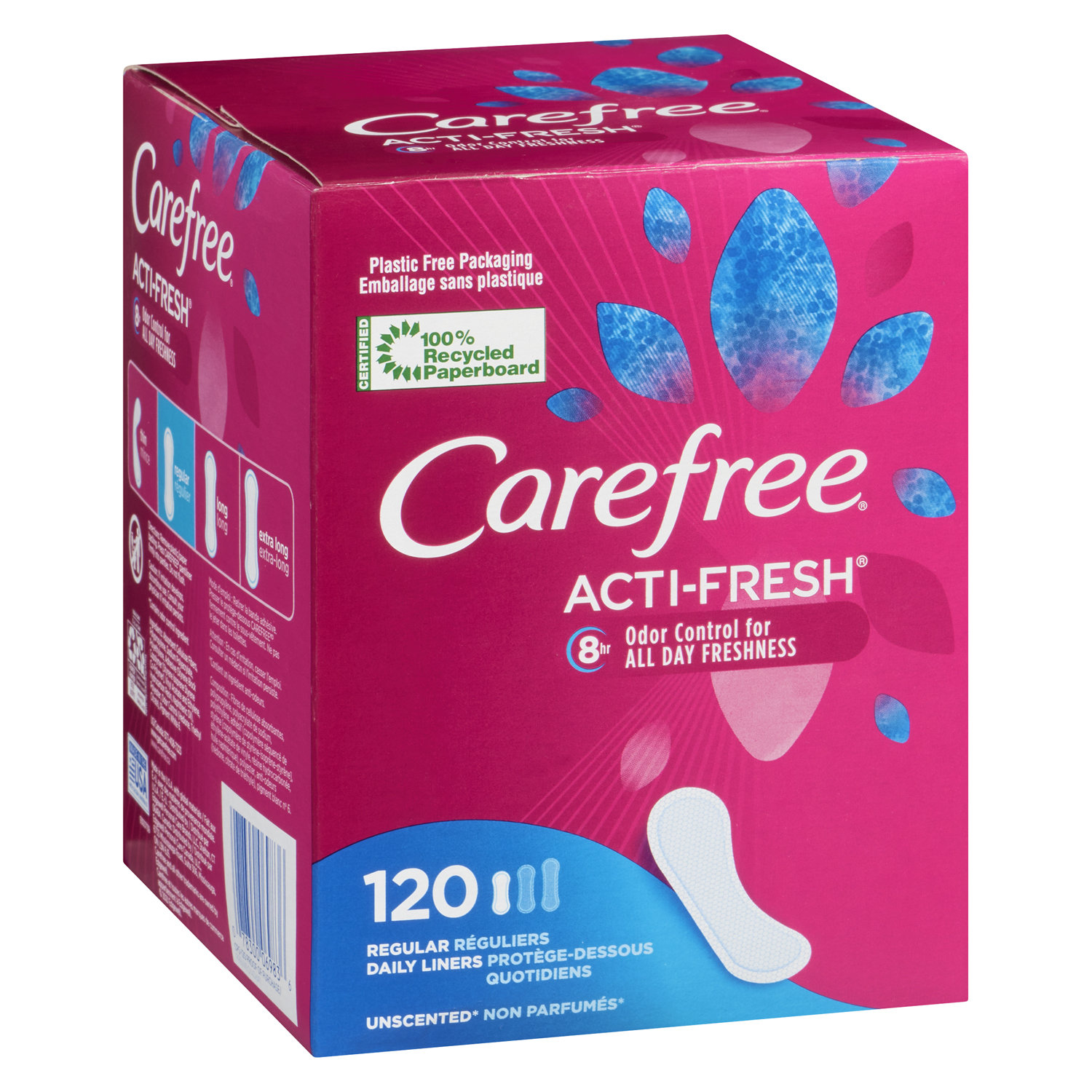 Carefree Acti Fresh Body Shape Pantiliners 60 Count Each