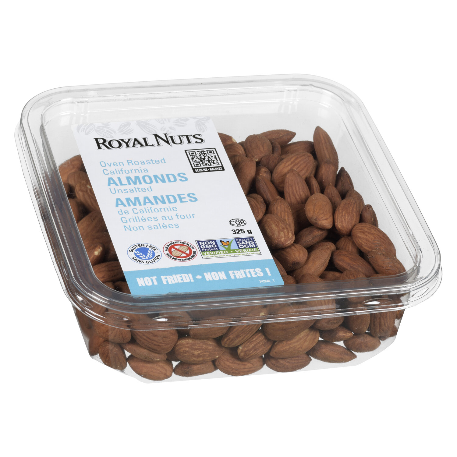 Amandes grillées et non salées 190 g