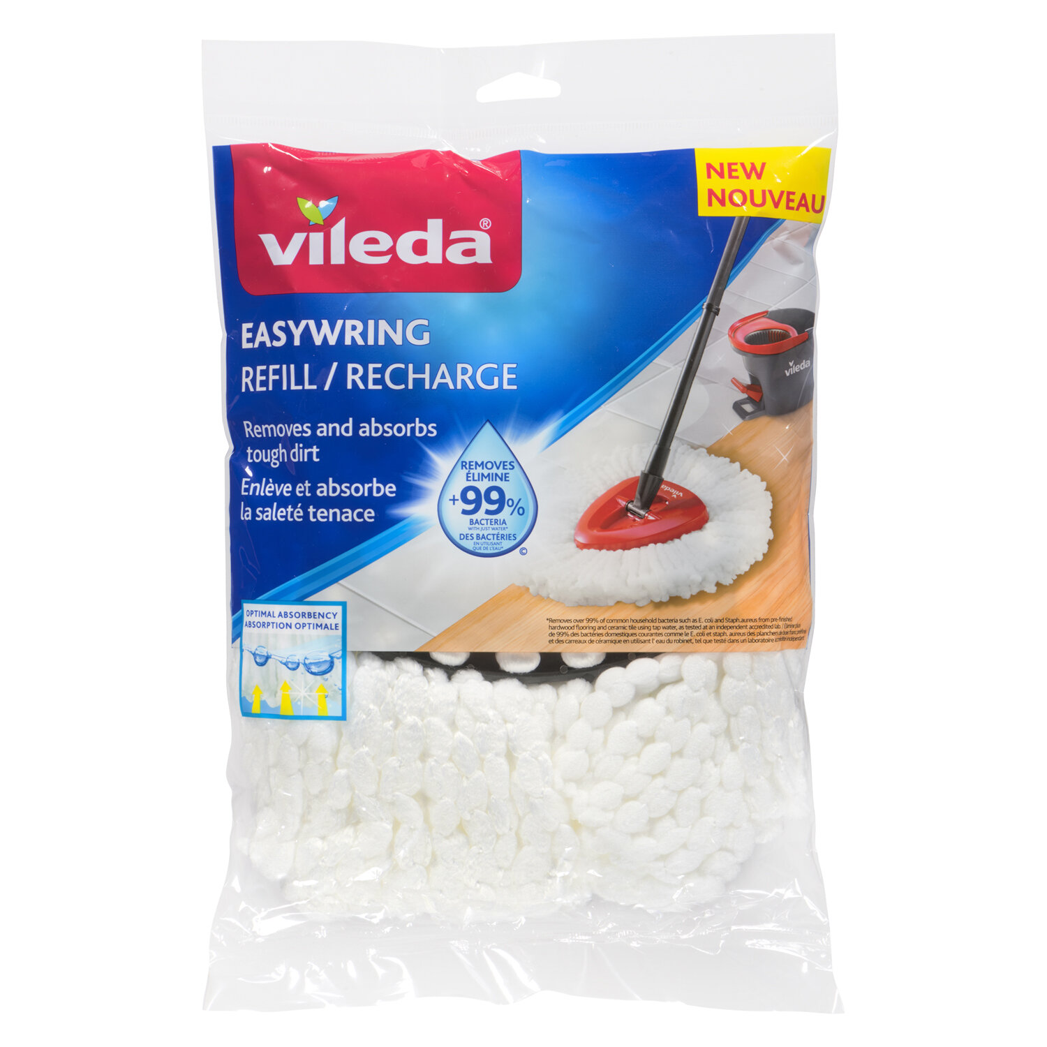  Vileda EasyWring and Clean Turbo Classic Microfibre Mop Refill  Head, Pack of 2 : Health & Household